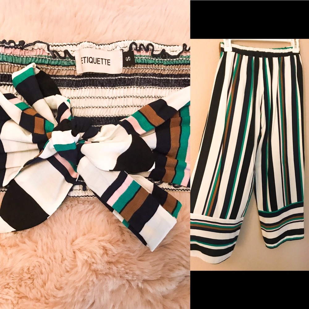 2 piece striped set SIZE S - NEVER WORN